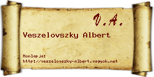 Veszelovszky Albert névjegykártya