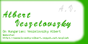 albert veszelovszky business card